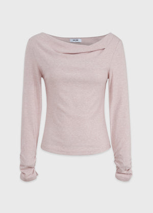 Aaliyah Unbalanced Cawl-neck Tee