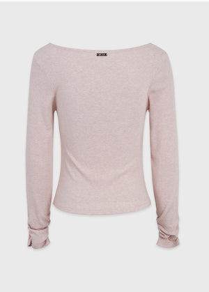 Aaliyah Unbalanced Cawl-neck Tee