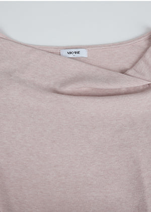 Aaliyah Unbalanced Cawl-neck Tee