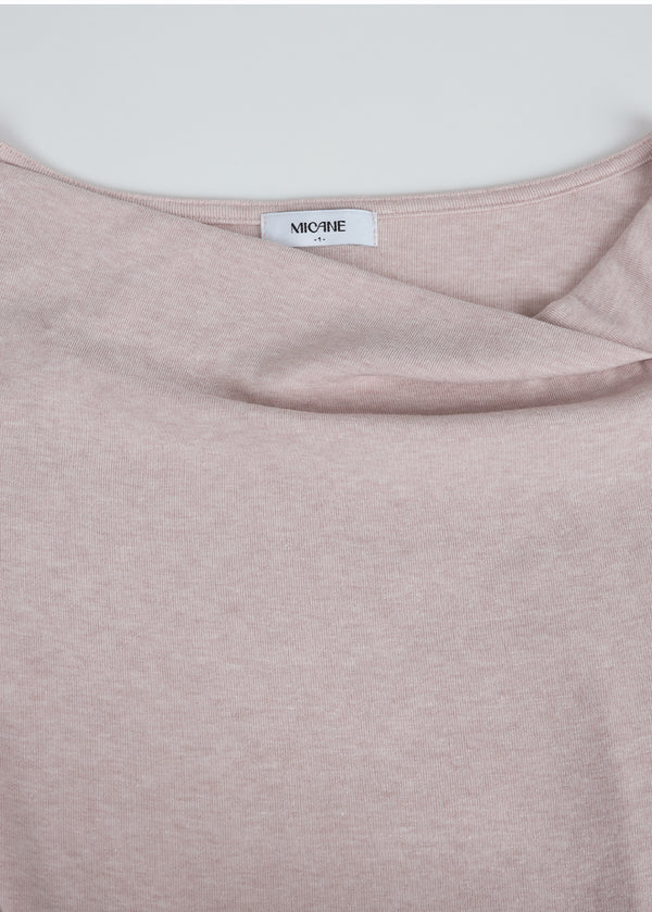 Aaliyah Unbalanced Cawl-neck Tee