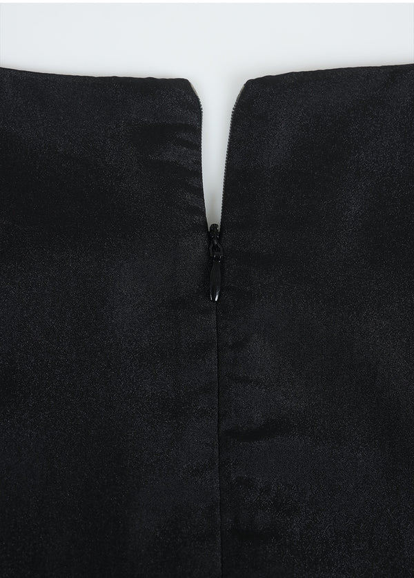 Aelira Short-Sleeve Tiered Blouse-Tie Setup