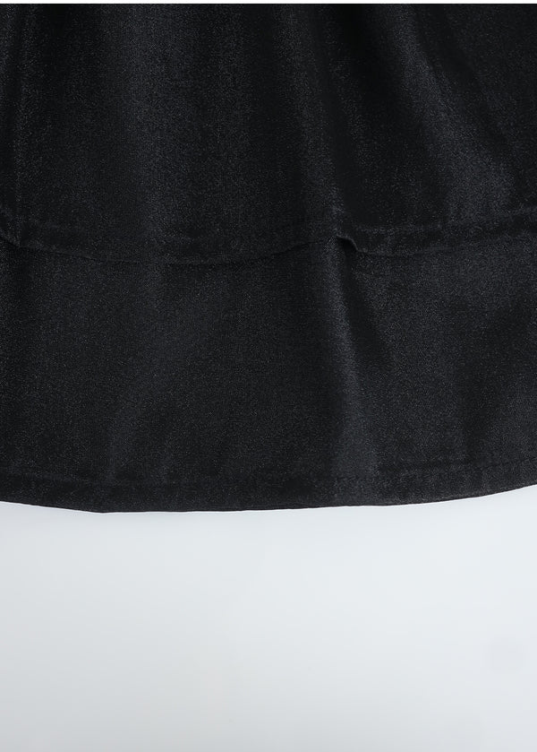 Aelira Short-Sleeve Tiered Blouse-Tie Setup