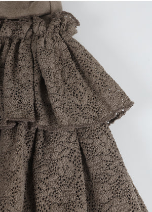 Agata Suede Cancan Mini Skirt