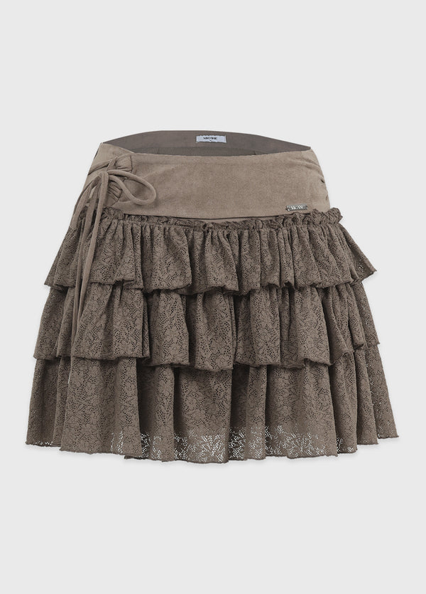 Agata Suede Cancan Mini Skirt