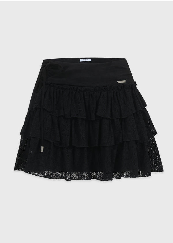 Agata Suede Cancan Mini Skirt