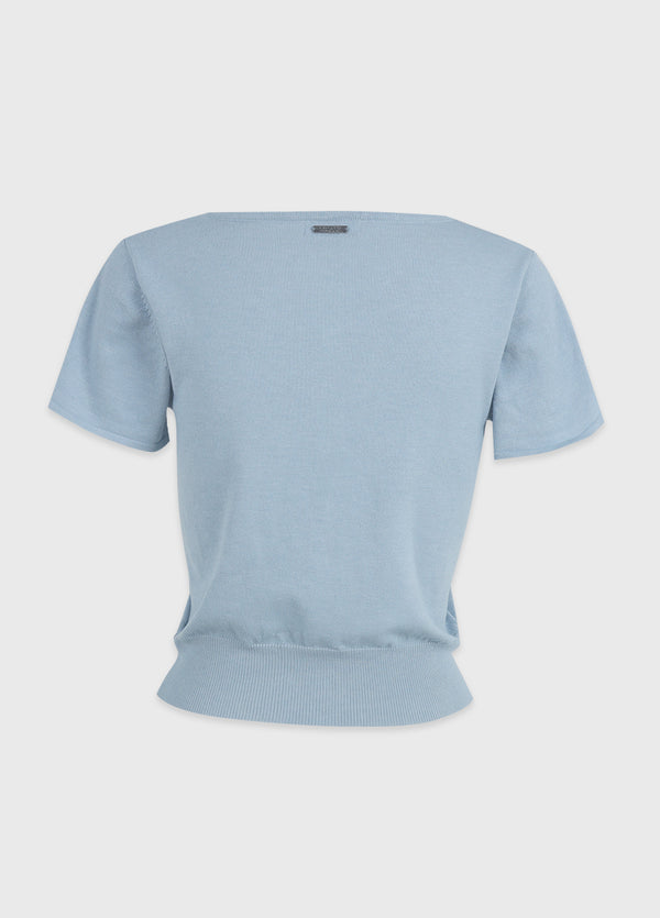 Agia Snap-button Short-sleeve Cardigan