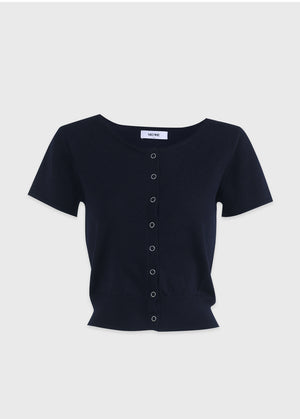 Agia Snap-button Short-sleeve Cardigan