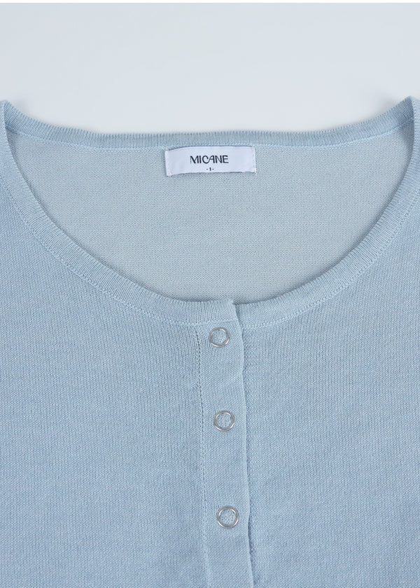 Agia Snap-button Short-sleeve Cardigan