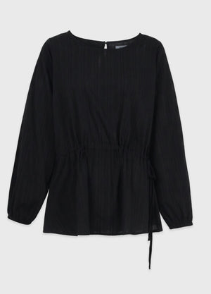Aria Striped Shirring Blouse