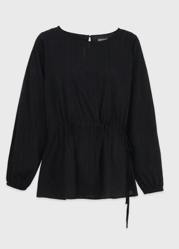 Aria Striped Shirring Blouse