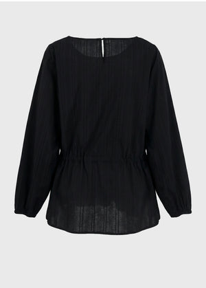 Aria Striped Shirring Blouse