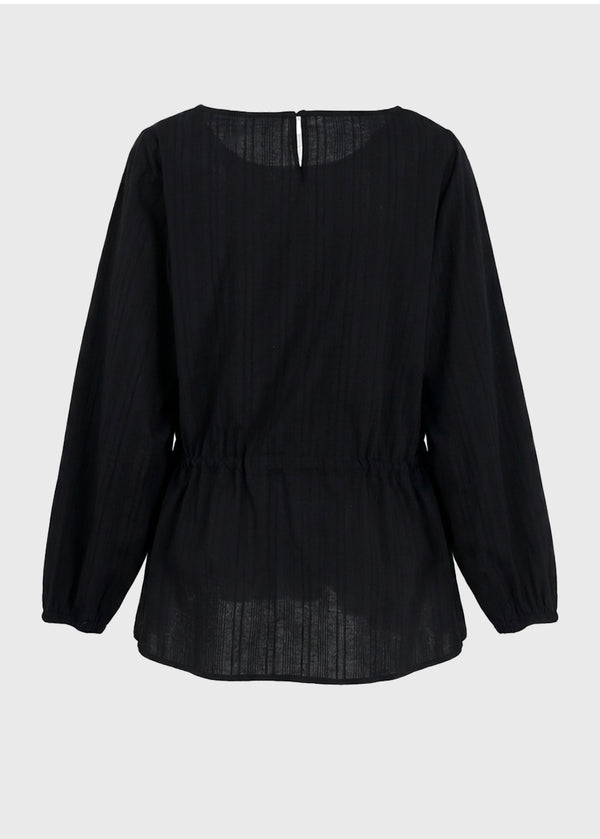 Aria Striped Shirring Blouse