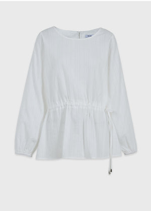 Aria Striped Shirring Blouse