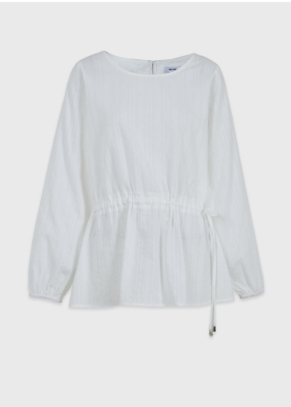 Aria Striped Shirring Blouse