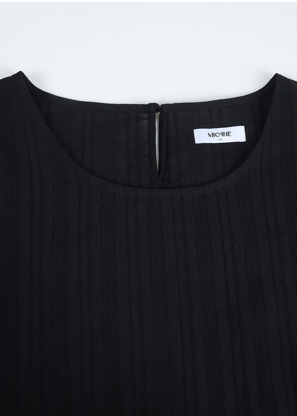 Aria Striped Shirring Blouse