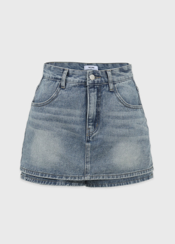 Avel Denim Mini Skirt Shorts