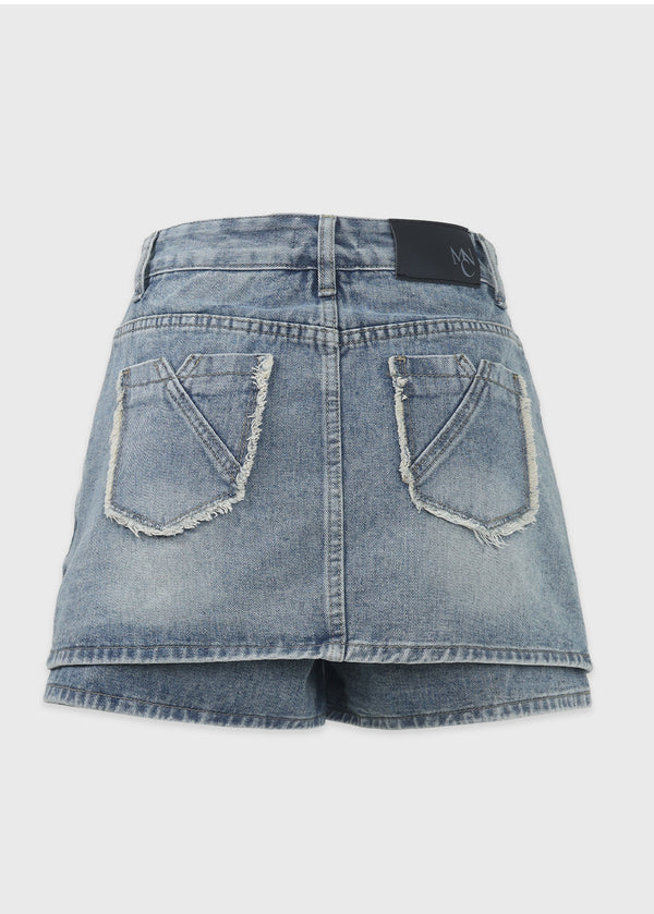 Avel Denim Mini Skirt Shorts