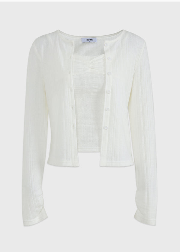 Azura Stripe Cardigan-Sleeveless Set Up