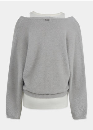 Belita Hairy Knit-Wool Sleeveless Setup