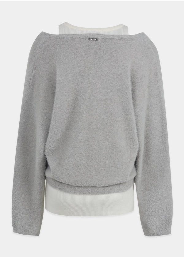 Belita Hairy Knit-Wool Sleeveless Setup