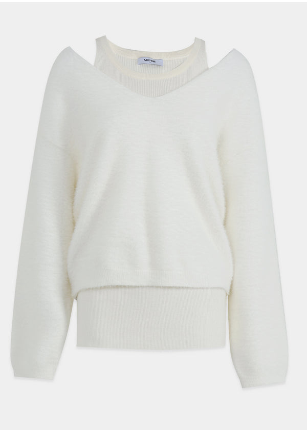 Belita Hairy Knit-Wool Sleeveless Setup