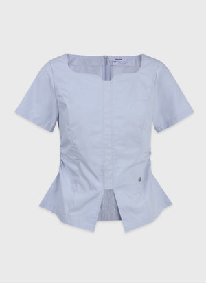 Bellflower Heart Neck Slit Blouse