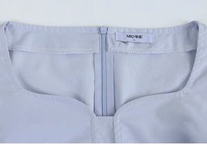 Bellflower Heart Neck Slit Blouse