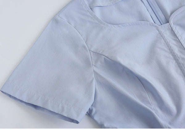 Bellflower Heart Neck Slit Blouse