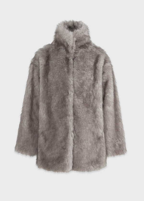 Bernice High Neck Half Fur Jacket