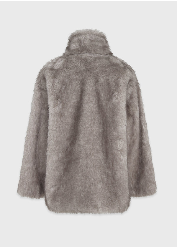 Bernice High Neck Half Fur Jacket