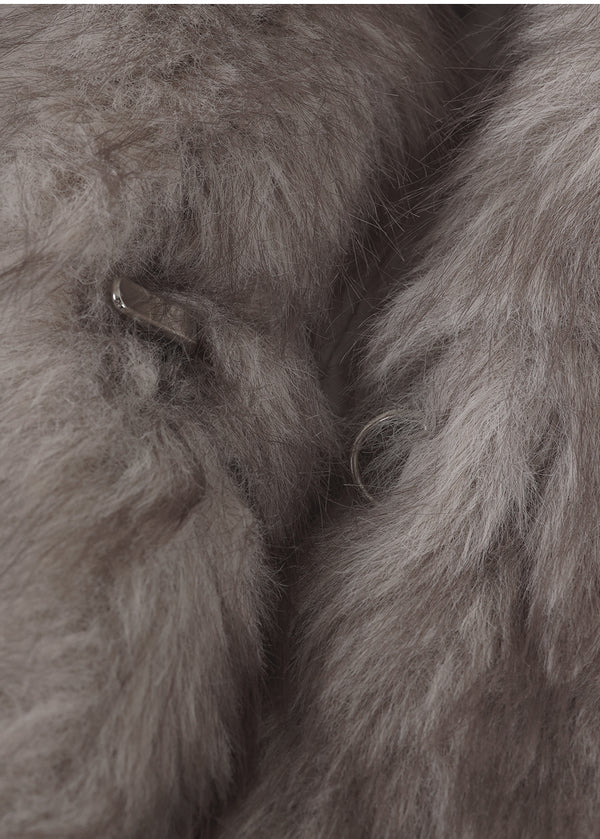 Bernice High Neck Half Fur Jacket