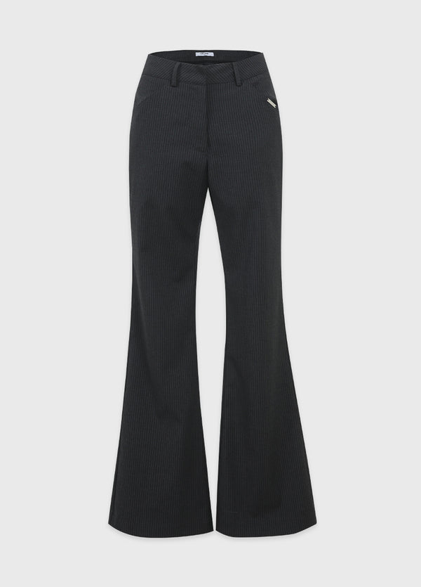 Bess Stripe Semi Flared Slacks