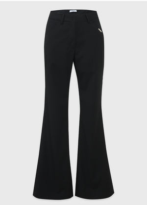 Bess Stripe Semi Flared Slacks