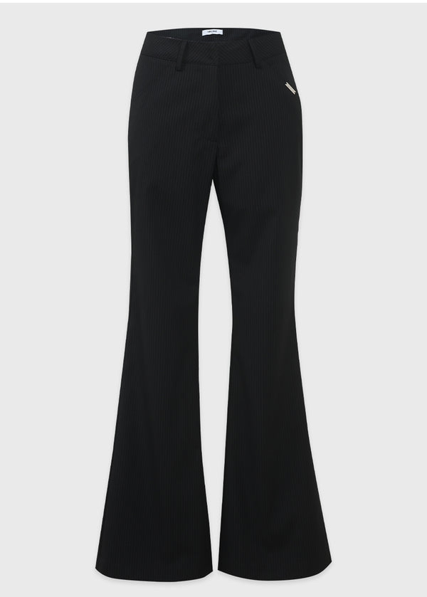 Bess Stripe Semi Flared Slacks