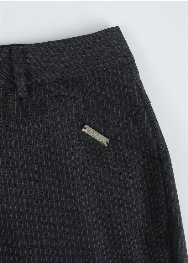 Bess Stripe Semi Flared Slacks