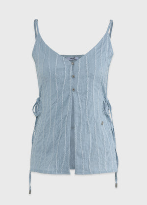 波點 V 領開衩緊身胸衣