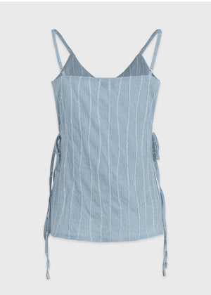 波點 V 領開衩緊身胸衣