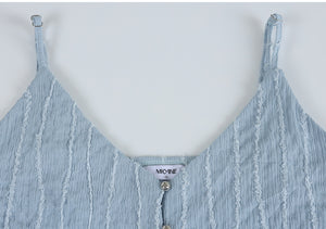 波點 V 領開衩緊身胸衣