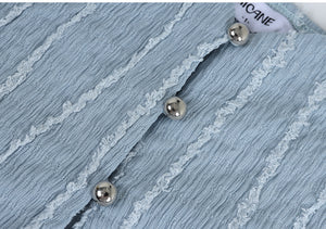 波點 V 領開衩緊身胸衣