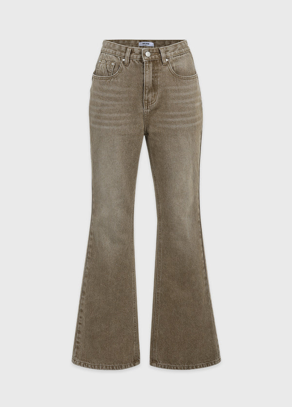 Boris Back Point Flared Denim Pants