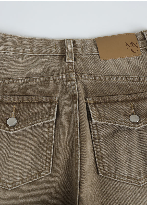 Boris Back Point Flared Denim Pants