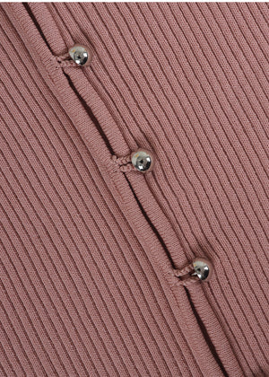 Bouquet Heart Neck Knit Pink