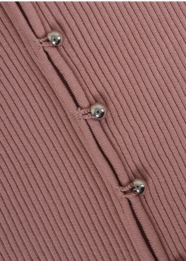 Bouquet Heart Neck Knit Pink