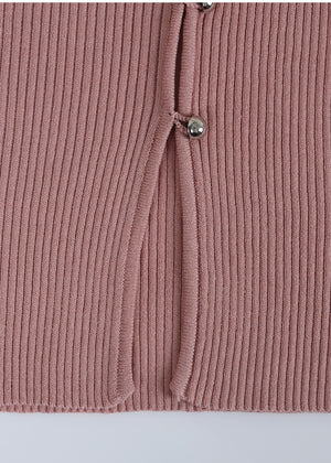 Bouquet Heart Neck Knit Pink