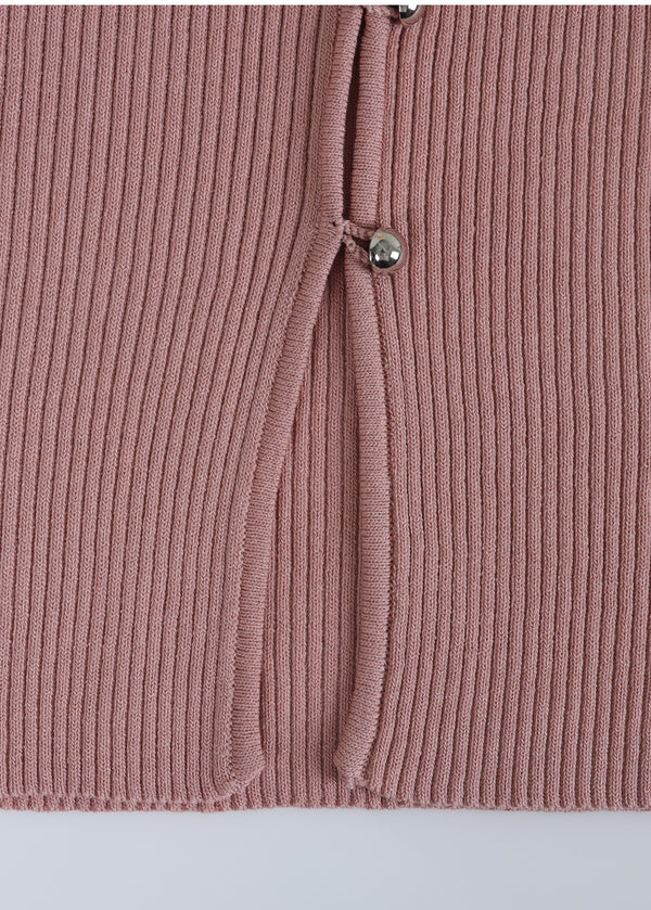 Bouquet Heart Neck Knit Pink