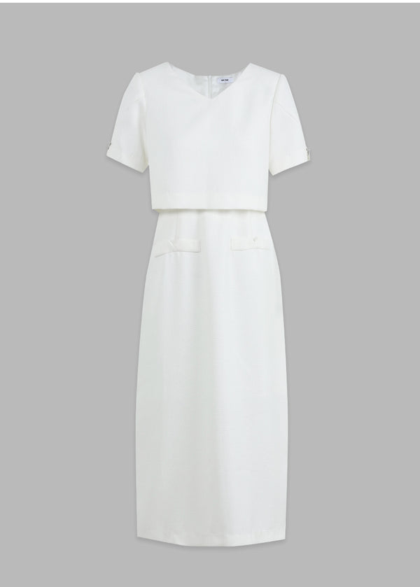 Brunnera M-Point Tweed Long Dress