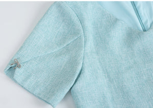 Brunnera M-Point Tweed Long Dress