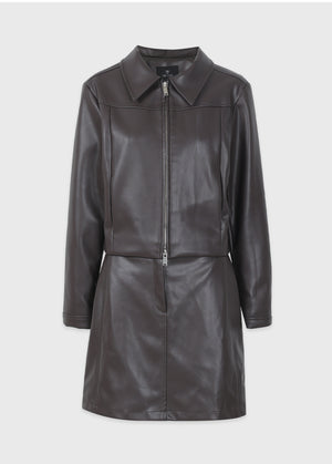 Classy Leather Skirt Brown