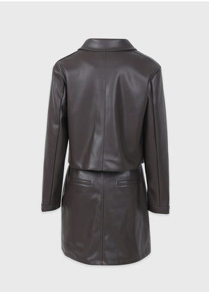 Classy Leather Skirt Brown