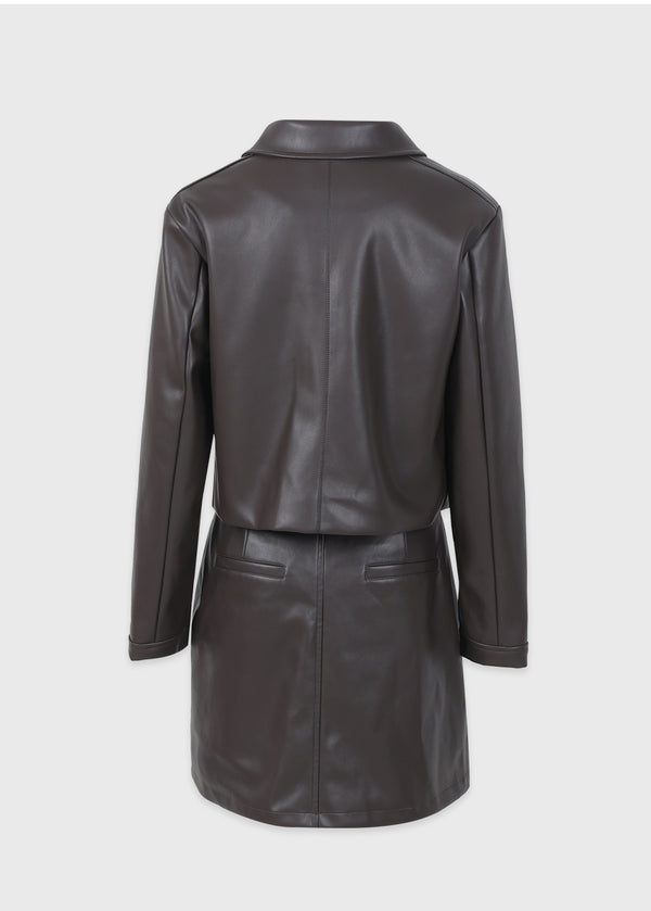 Classy Leather Skirt Brown